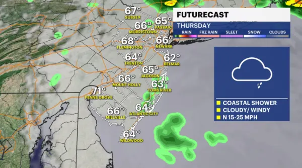 Rainy weather remains overnight into Thursday, sun briefly returns Friday