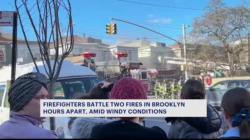 Story image: FDNY battles 2 fires in Brooklyn hours apart amid windy conditions