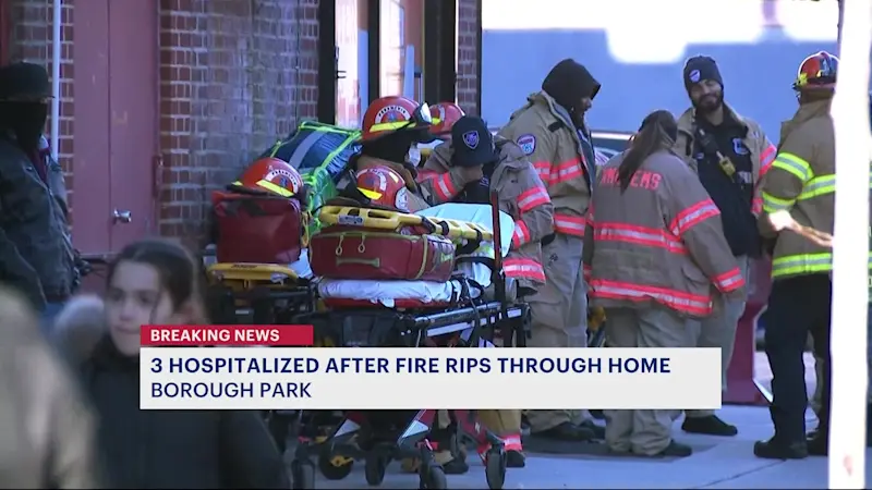 Story image: 3 hurt after fire tears through Borough Park home