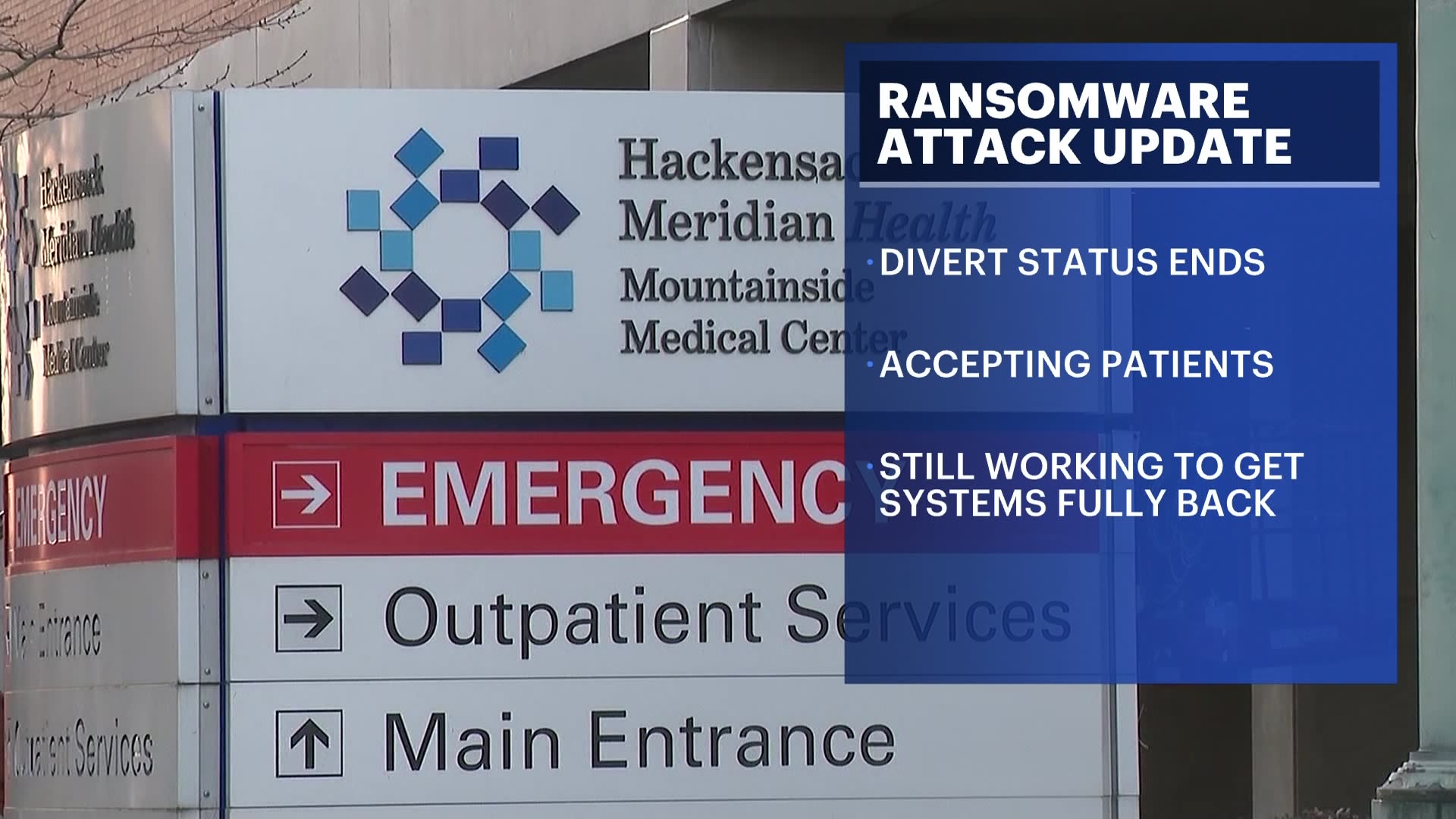 Emergency rooms reopen at 2 New Jersey hospitals following ransomware attack