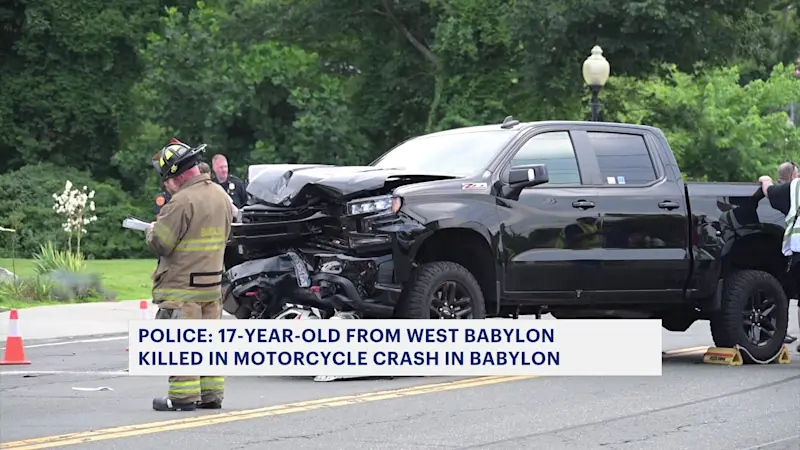 Story image: Suffolk police: 17-year-old motorcyclist killed in crash with truck in Babylon