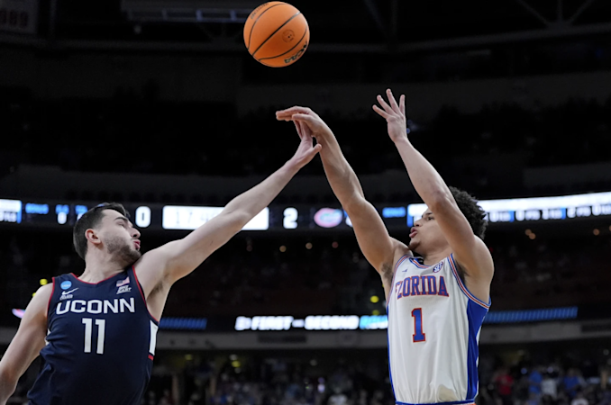 Story image: Florida ends UConn’s bid for third straight national title with 77-75 March Madness win