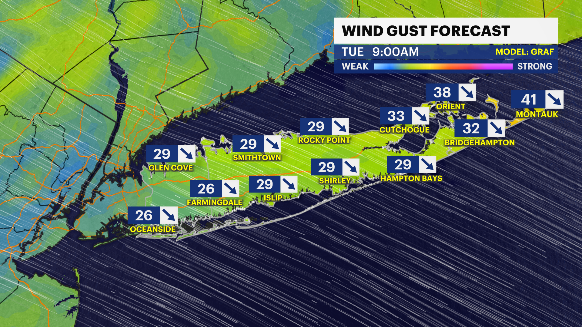 Gusty wind returns to Long Island this week, but with little rain
