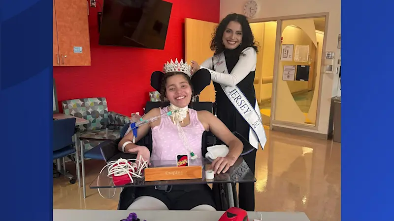 Story image: Jersey Proud: Miss New Jersey visits patients at Children's Specialized Hospital