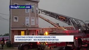 Officials: Lighting strike causes fire at Bridgeport apartment building