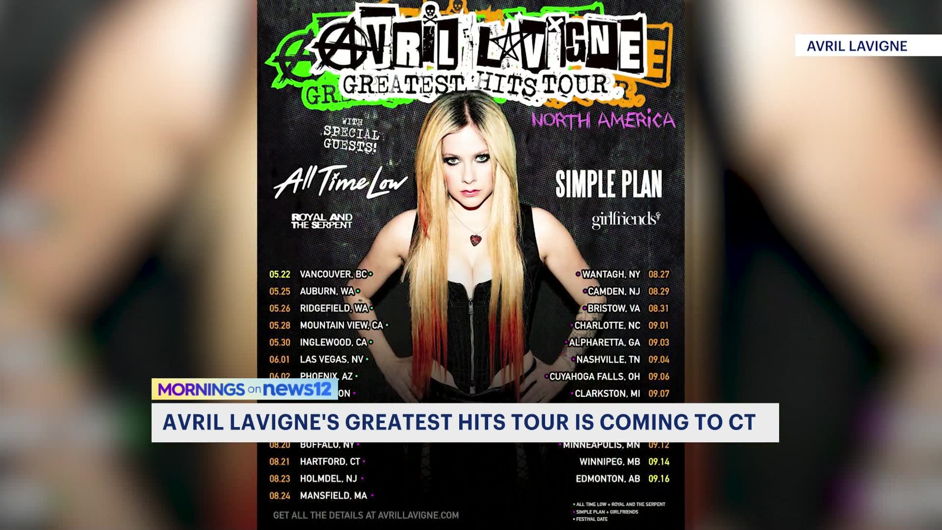 Avril Lavigne to bring Greatest Hits Tour to Connecticut