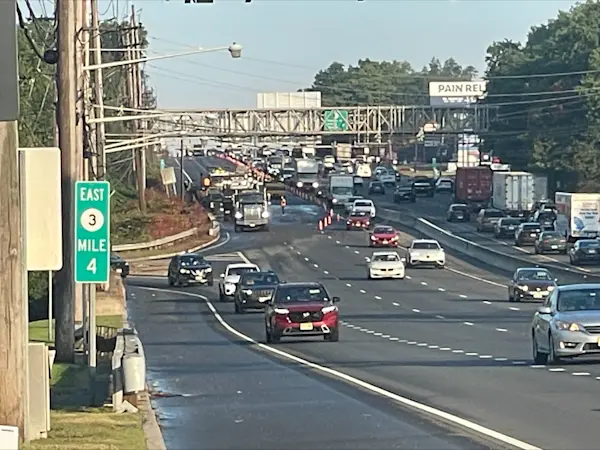 Story image: Route 3 eastbound lanes reopen in Clifton after repairs for grease spill accident
