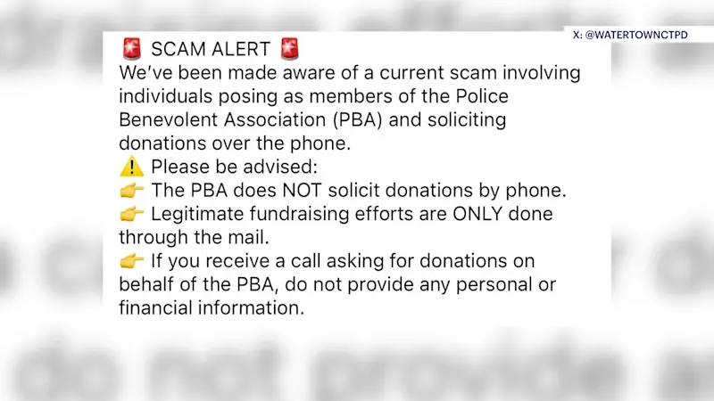 Story image: Watertown police warn of phone scam involving fake PBA calls