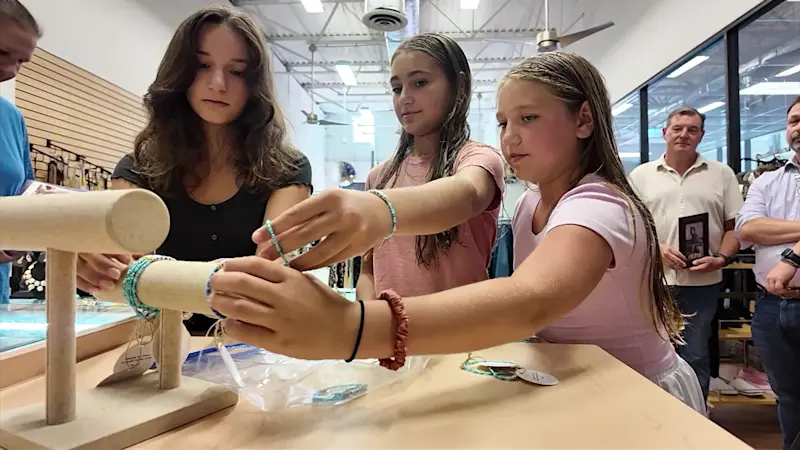 Story image: Huntington thrift shop celebrates National Thrift Shop Day with handmade bracelets for hospice care