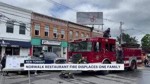 Norwalk fire temporarily closes restaurant, displaces residents