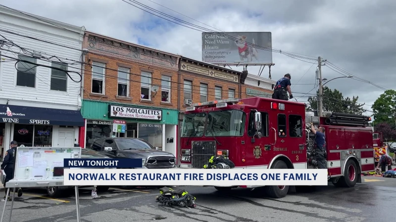 Story image: Norwalk fire temporarily closes restaurant, displaces residents