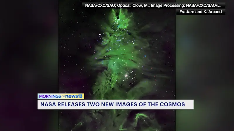 Story image: NASA unveils star clusters that resemble a wreath and Christmas tree