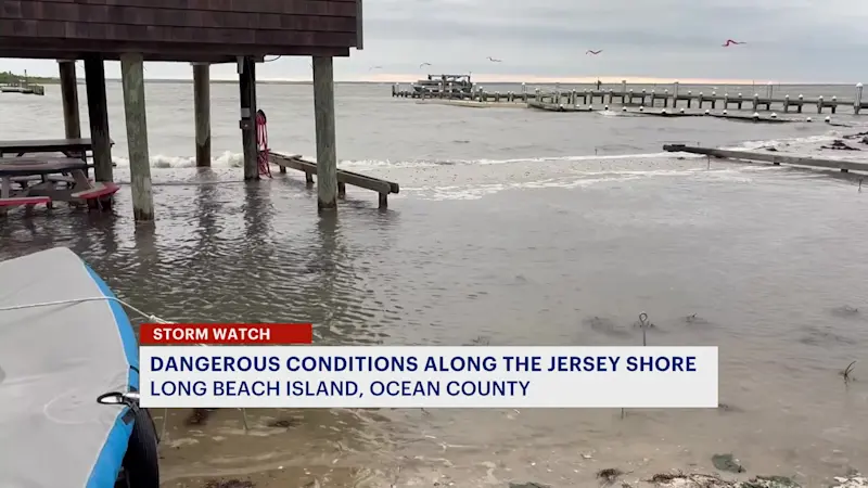 Story image: Hurricane Erin causes rough surf, flooding along the New Jersey coast