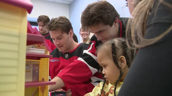 Devils prospects visit patients and staff at Newark Beth Israel 