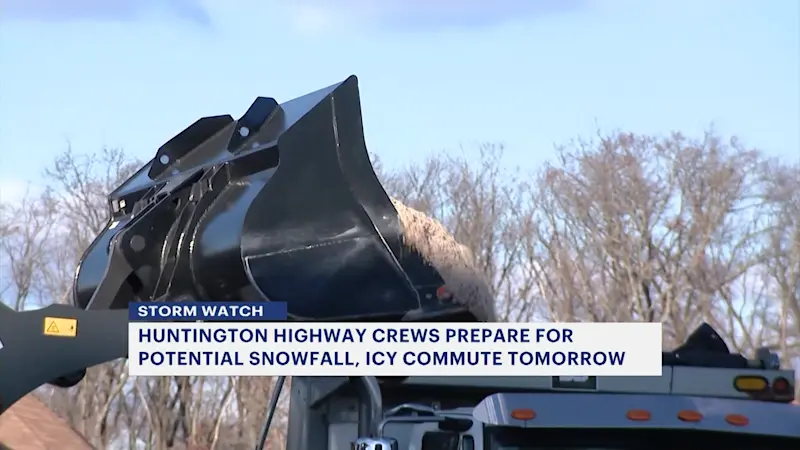 Story image: Highway crews ready for potential snow impacts on Long Island roads during Monday morning commute