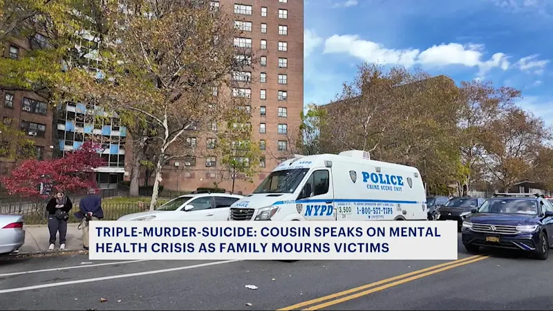 Story image: Bronx triple-murder-suicide: Cousin speaks on mental health crisis as family mourns victims