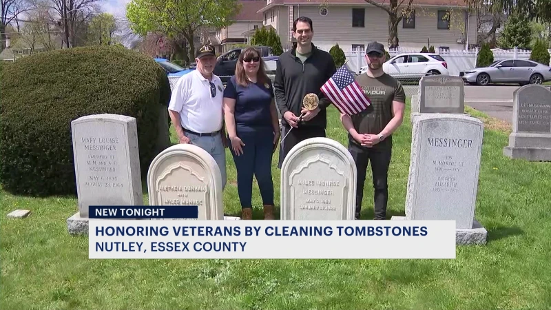 Story image: Community comes together to clean veterans’ gravestones in Nutley