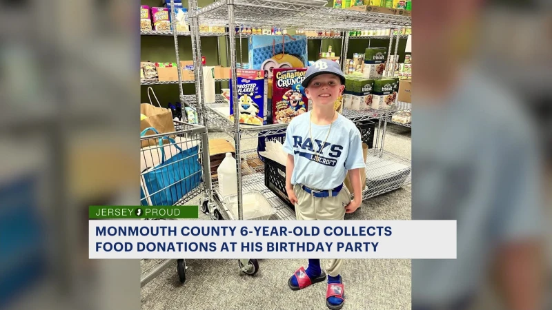 Story image: Jersey Proud: Boy asks for food donations instead of gifts for 6th birthday