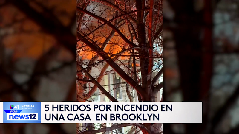 Story image: Univision 41 News Brief: 5 heridos por incendio en una casa en Brooklyn