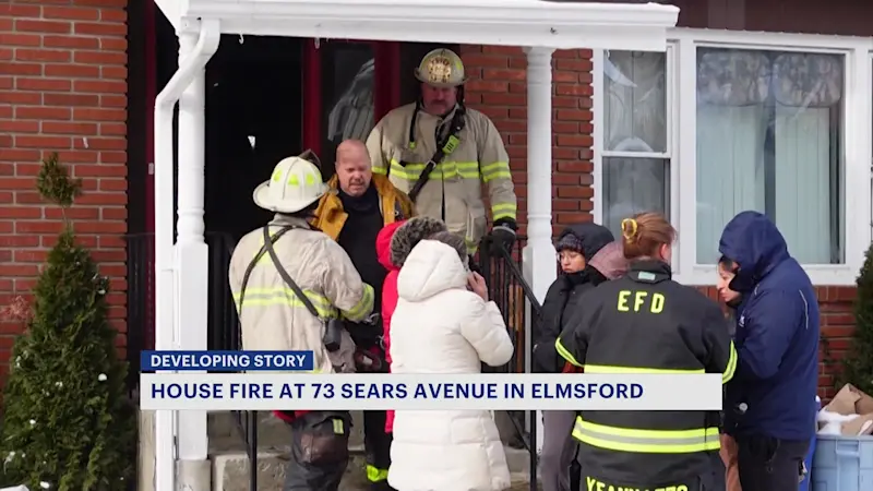 Story image: Firefighters face challenges in Elmsford fire due to extreme cold