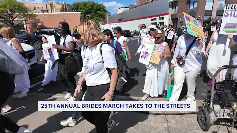 Story image: Hundreds march in 25th annual Brides' March