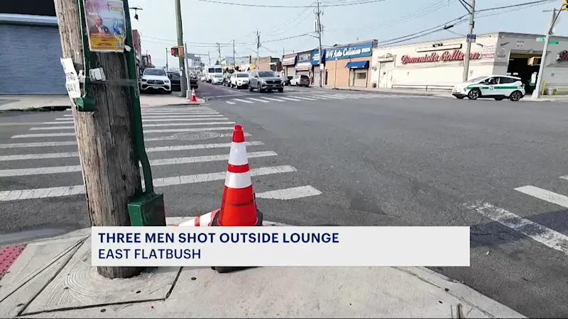 Story image: NYPD: 3 men shot outside East Flatbush lounge