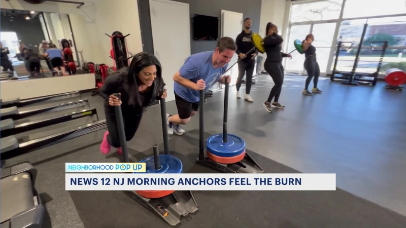 Story image: Neighborhood Pop Up: News 12 morning anchors get in first workout of the year in Paramus