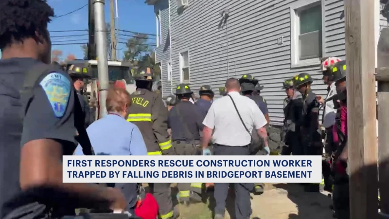 Story image: Bridgeport construction worker rescued following wall collapse at East End construction site