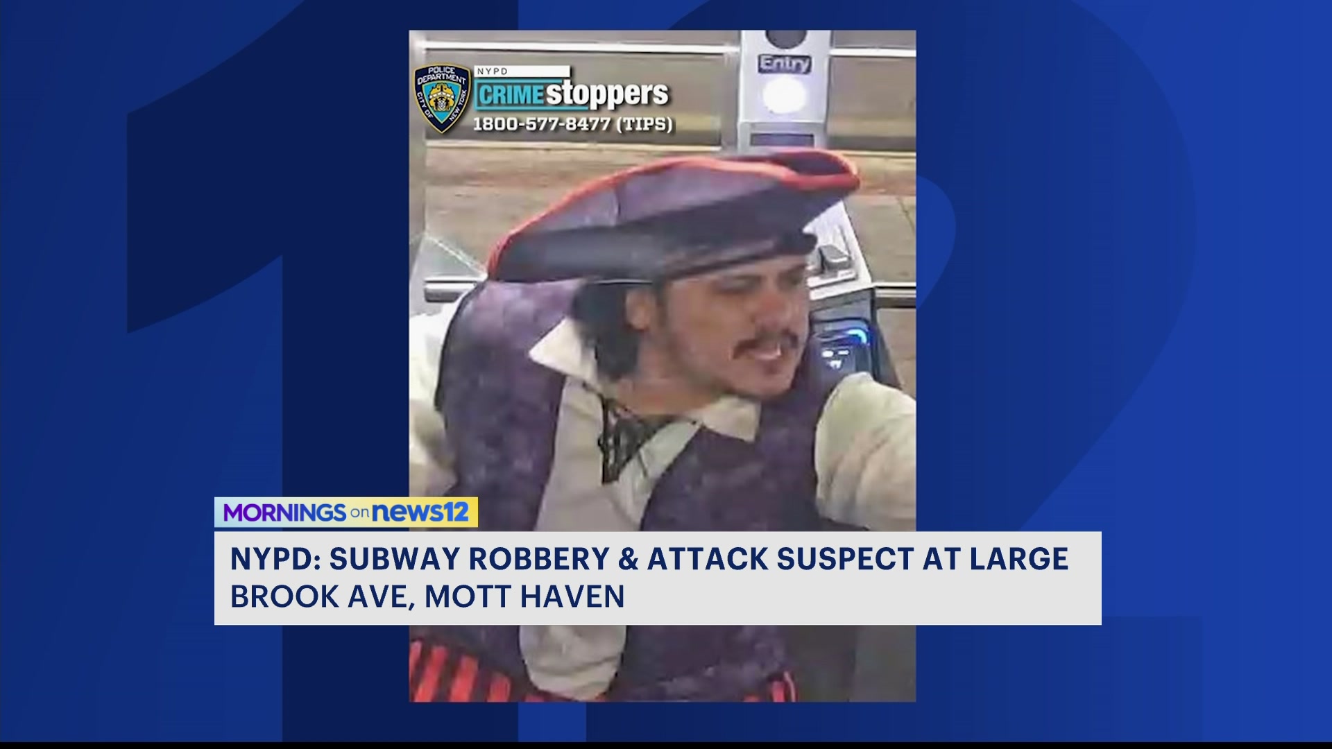 NYPD: Man in pirate costume wanted for train assault, robbery at Mott Haven station
