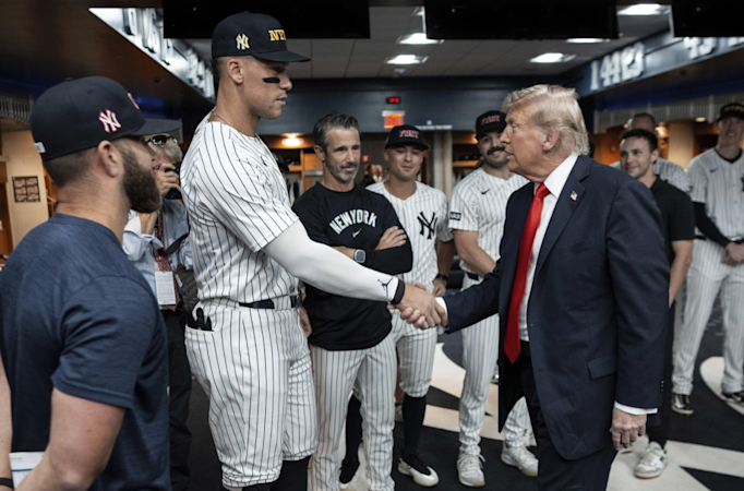 Story image: President Trump marks 9/11 by attending a Yankees game