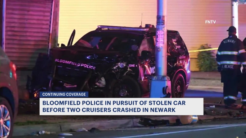 Story image: Multiple Bloomfield police cruisers totaled in crash following pursuit