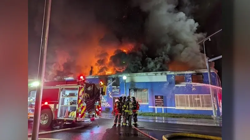 Story image: Arson suspected in Bridgeport auto shop fire that displaced nearby residents; $2,500 reward offered 