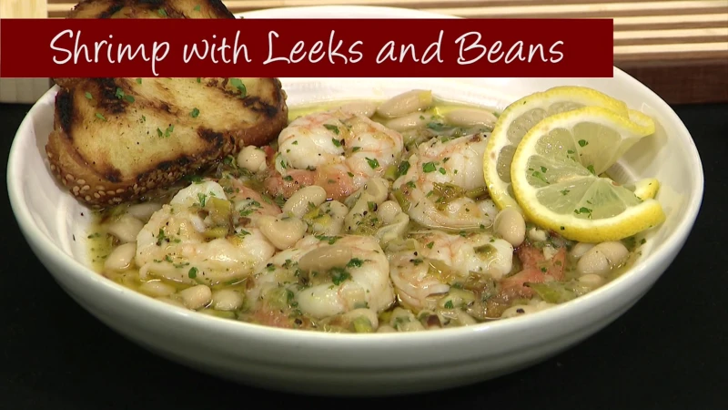 Story image: What's Cooking: Uncle Giuseppe's Marketplace's shrimp with leeks and beans