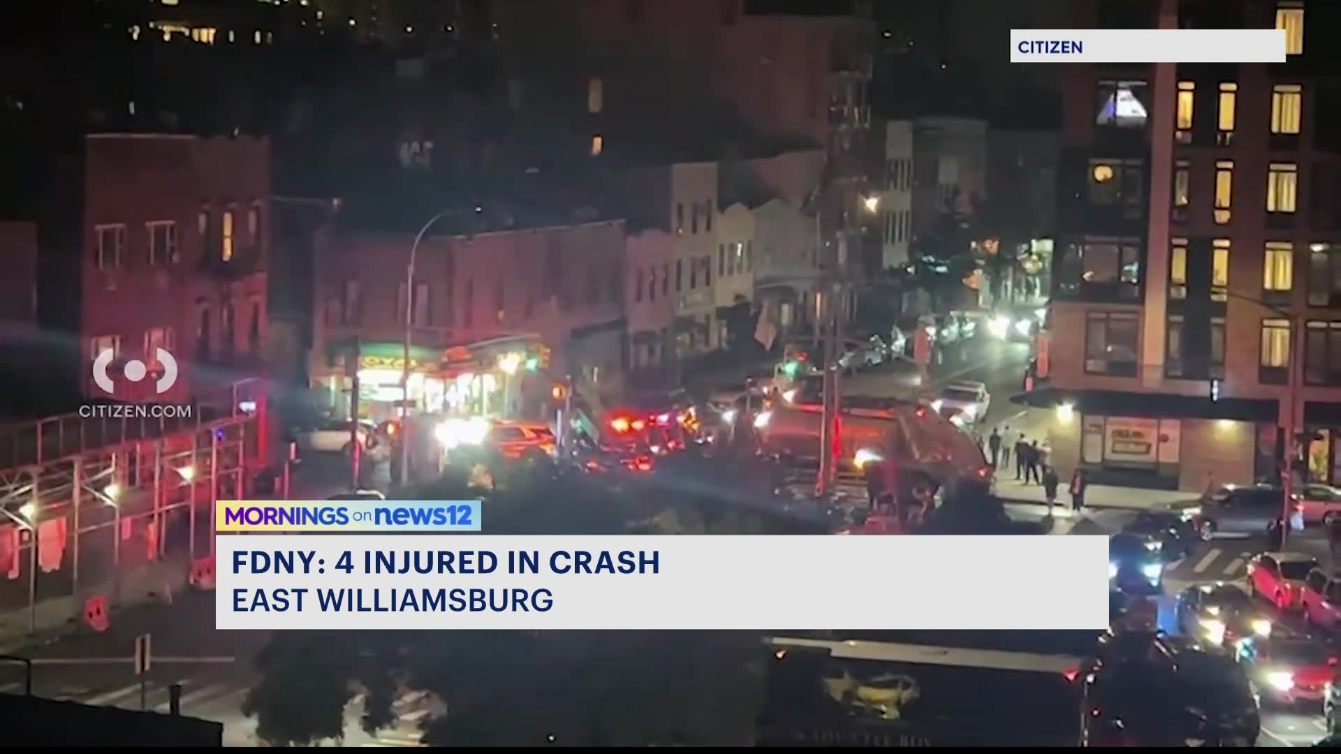 FDNY 4 injured in East Williamsburg car crash