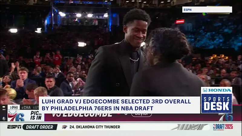 Story image: LuHi graduate VJ Edgecombe headed to NBA