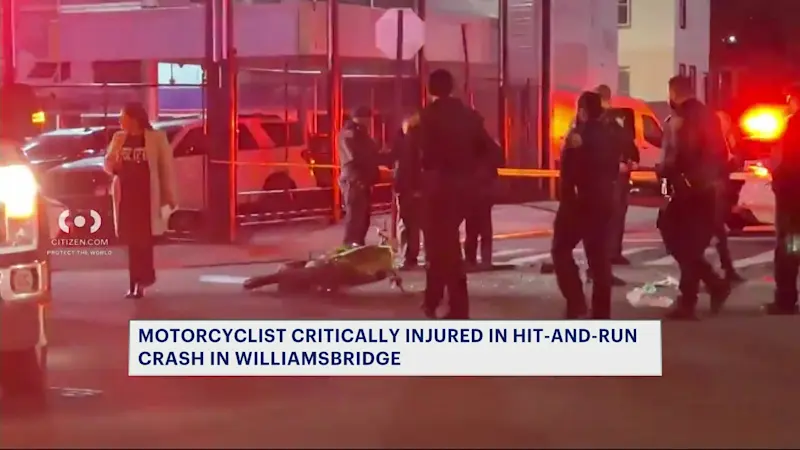 Story image: Motorcyclist critically injured in Williamsbridge hit-and-run
