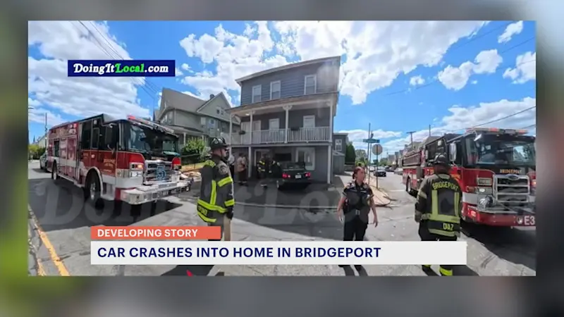 Story image: Car crashes into multi-family home in Bridgeport