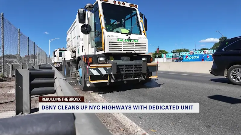Story image: Department of Sanitation cleans up NYC highways