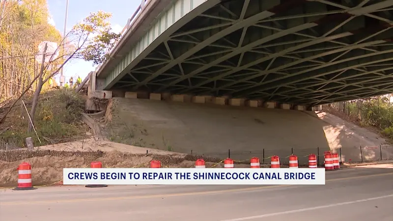Story image: Repairs underway on Shinnecock Canal Bridge as officials weigh traffic options