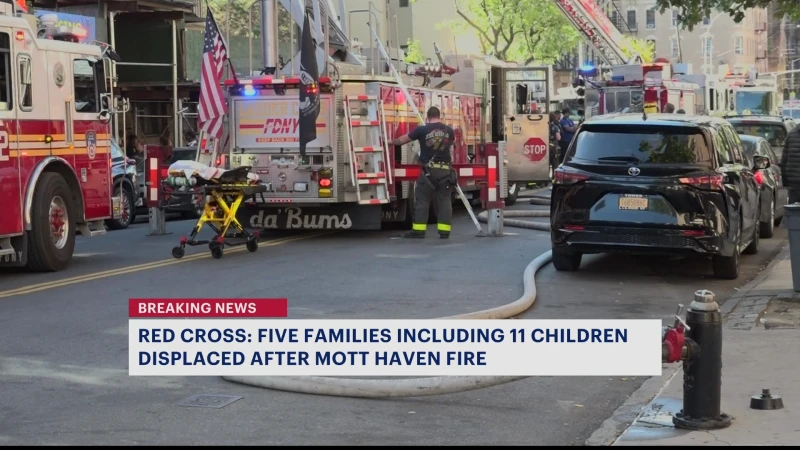 Story image: Red Cross: 5 families displaced following 2-alarm fire in Mott Haven