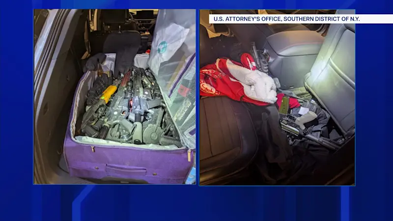 Story image: Three men charged after 89 guns seized during New York traffic stop