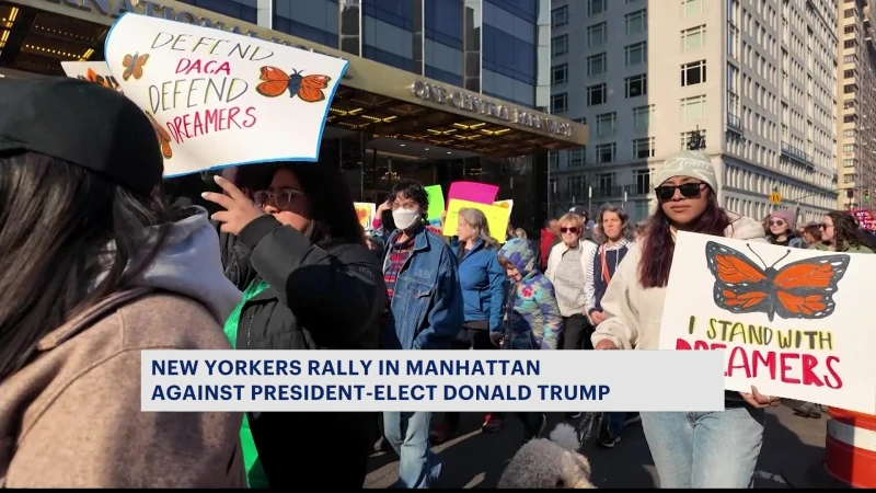 Story image: Thousands descend on Columbus Circle to participate in the 'Protect Our Future' rally