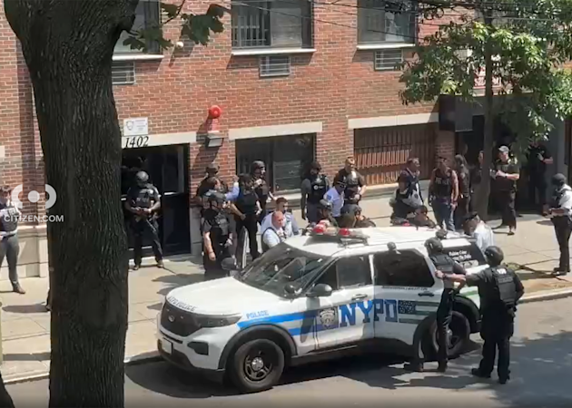 Story image: NYPD: Man seen 'walking with long rifle' in police custody, currently not facing charges