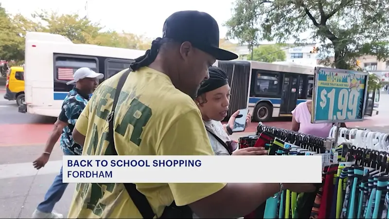 Story image: Back to school shoppers pack into Fordham shops on Labor Day