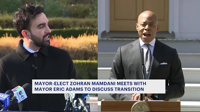 Story image: NYC Mayor Adams, Mayor-elect Mamdani meet for the first time since Election Day