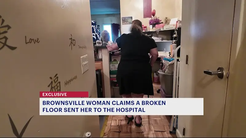 Story image: Brownsville woman describes crumbling floor nightmare at WaveCrest Apartment 