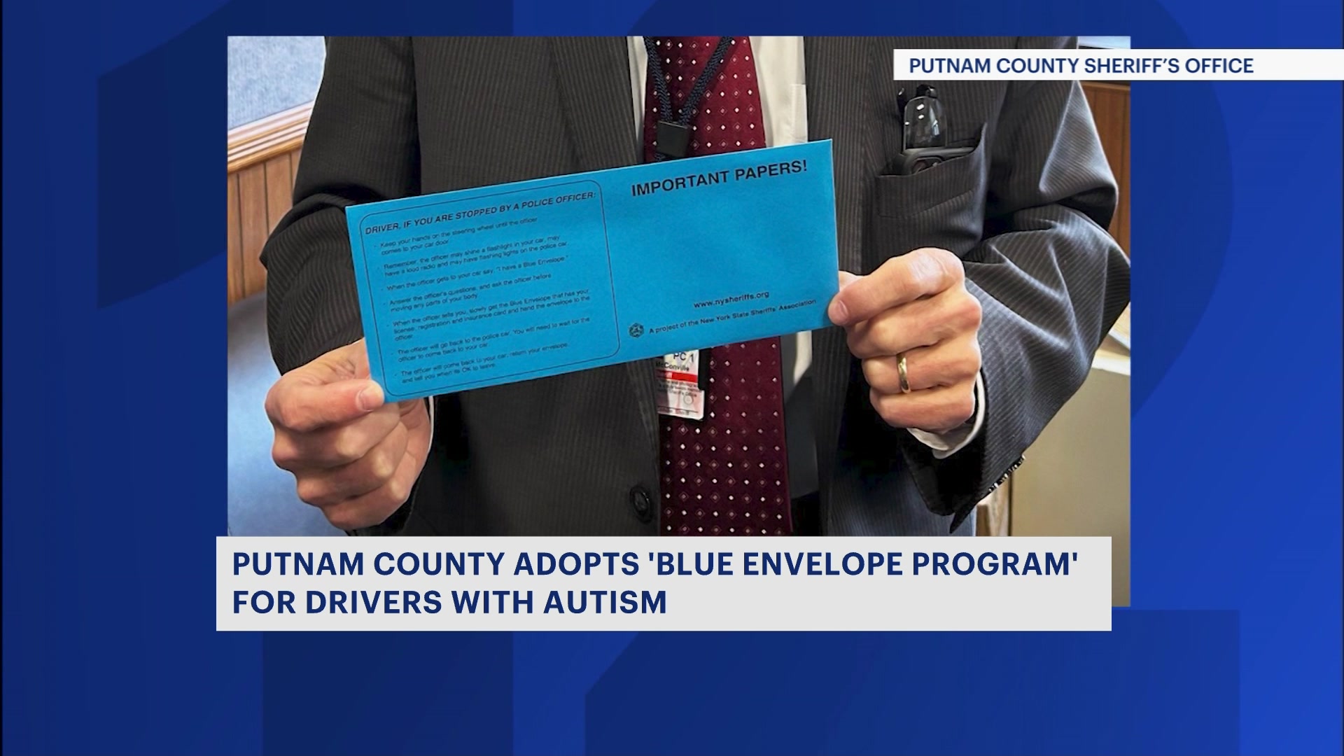 'Blue Envelope Program' helps officers support drivers with autism