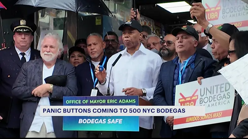 Story image: 'I think it’s going to be safer.' Bed-Stuy bodega worker, customers react to new panic buttons