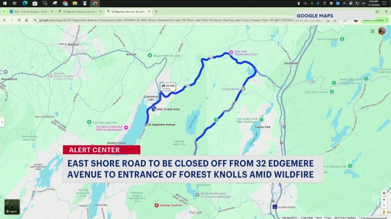 Story image: Burnout operations prompt road closures in Greenwood Lake