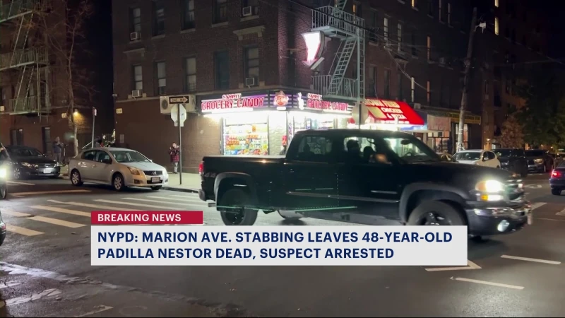 Story image: NYPD: 48-year-old man dead in Marion Avenue stabbing, suspect arrested